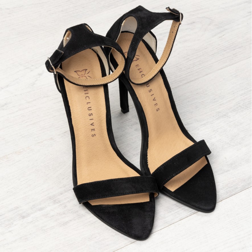   Sandale - Classy - Velur black - 10cm